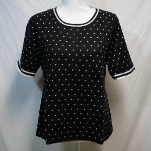 CeCe Black Cotton Sweater